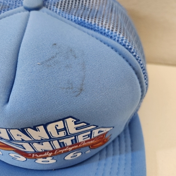 Vintage Advance United Light Blue Snapback Trucker Hat - Picture 3 of 8